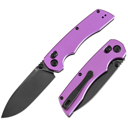 Tenable Kryo T1001V2 - 3.58" 14C28N Blackwash Blade, Purple Aluminium Handle