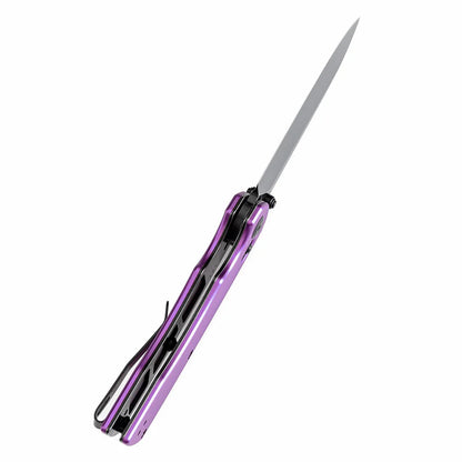 Tenable Kryo T1001V2 - 3.58" 14C28N Blackwash Blade, Purple Aluminium Handle