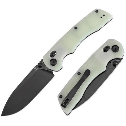 Tenable Kryo T1001V4 - 3.58" 14C28N Blackwash Blade, Jade G10 Handle