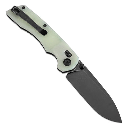 Tenable Kryo T1001V4 - 3.58" 14C28N Blackwash Blade, Jade G10 Handle