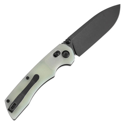 Tenable Kryo T1001V4 - 3.58" 14C28N Blackwash Blade, Jade G10 Handle