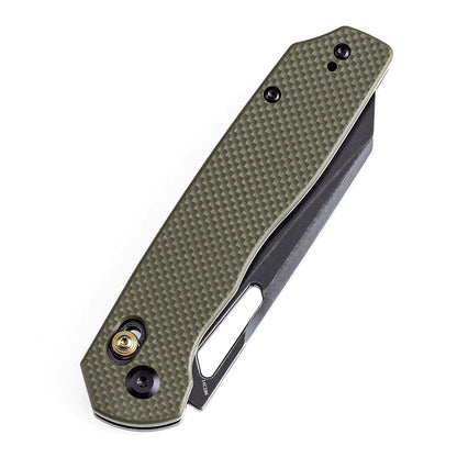 Tenable Shard T1006V3 - 3.47" 14C28N Blackwashed Blade, Olive Green G10 Handle