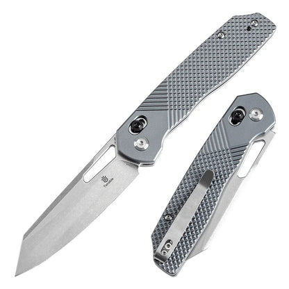 Tenable Shard T1006V4 - 3.47" 14C28N Stonewashed Blade, Grey Aluminium Handle