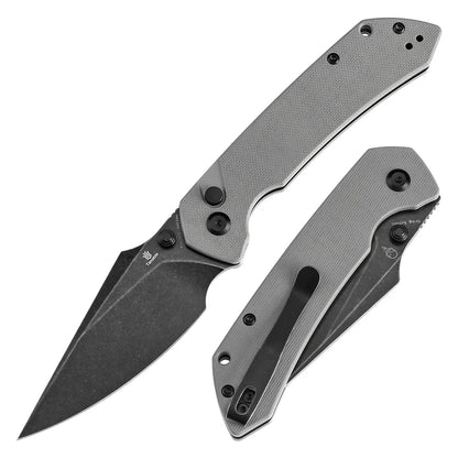 Tenable Fenrir T1034F3 - 3.45" 14C28N Blackwash Blade, Grey G10 Handle