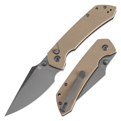 Tenable Fenrir T1034F4 - 3.45" 14C28N Grey Blade, Sand G10 Handle