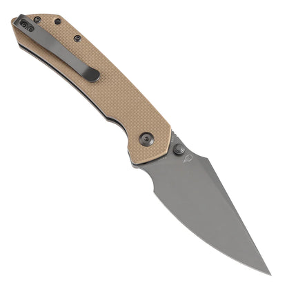 Tenable Fenrir T1034F4 - 3.45" 14C28N Grey Blade, Sand G10 Handle