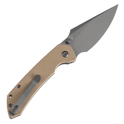 Tenable Fenrir T1034F4 - 3.45" 14C28N Grey Blade, Sand G10 Handle