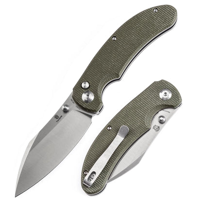 Tenable Nesstreet - 3.58" 14C28N Satin Blade, Green Micarta Handle - T1039F4