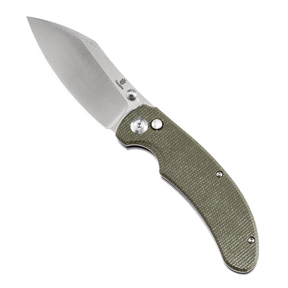 Tenable Nesstreet - 3.58" 14C28N Satin Blade, Green Micarta Handle - T1039F4