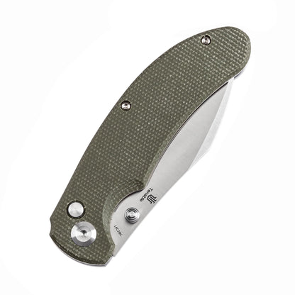 Tenable Nesstreet - 3.58" 14C28N Satin Blade, Green Micarta Handle - T1039F4