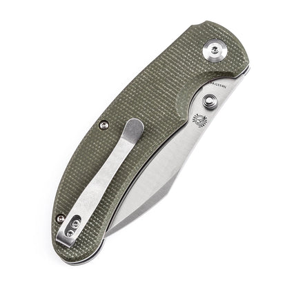 Tenable Nesstreet - 3.58" 14C28N Satin Blade, Green Micarta Handle - T1039F4