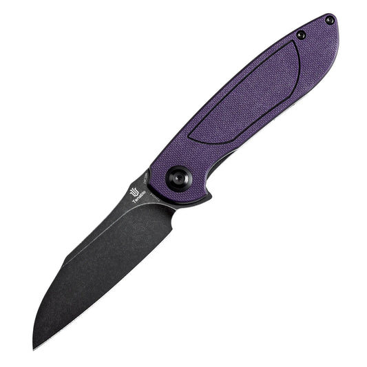 Tenable Prometheus - 3.29" 14C28N Blackwash Blade, Purple/Black G10 Handle - T1040A4