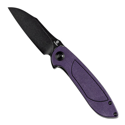 Tenable Prometheus - 3.29" 14C28N Blackwash Blade, Purple/Black G10 Handle - T1040A4