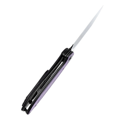 Tenable Prometheus - 3.29" 14C28N Blackwash Blade, Purple/Black G10 Handle - T1040A4