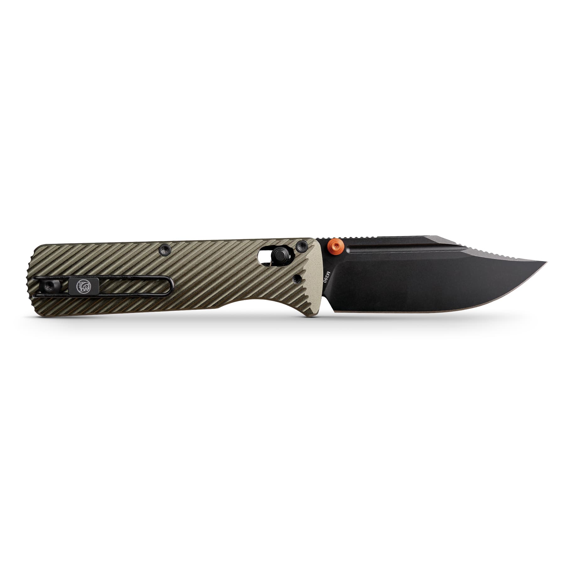 Vosteed Vombat A4102 - 2.92" M390 Black Stonewash Bowie Blade, Olive Green Aluminium Handle