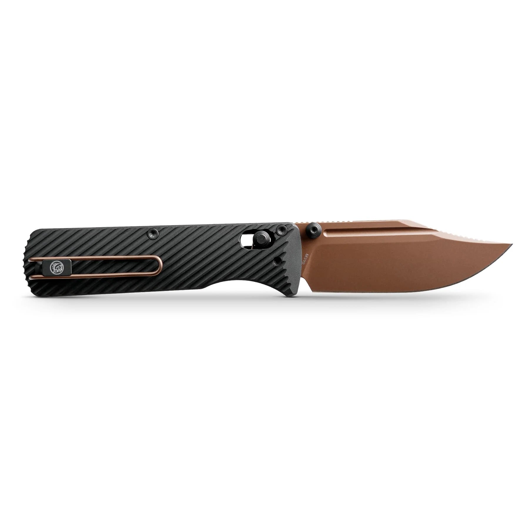 Vosteed Vombat A4106 - 2.92" M390 Copper Dune Bowie Blade, Black Aluminium Handle