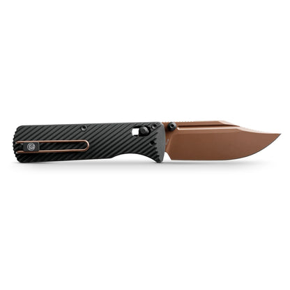 Vosteed Vombat A4106 - 2.92" M390 Copper Dune Bowie Blade, Black Aluminium Handle