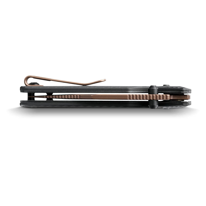 Vosteed Vombat A4106 - 2.92" M390 Copper Dune Bowie Blade, Black Aluminium Handle