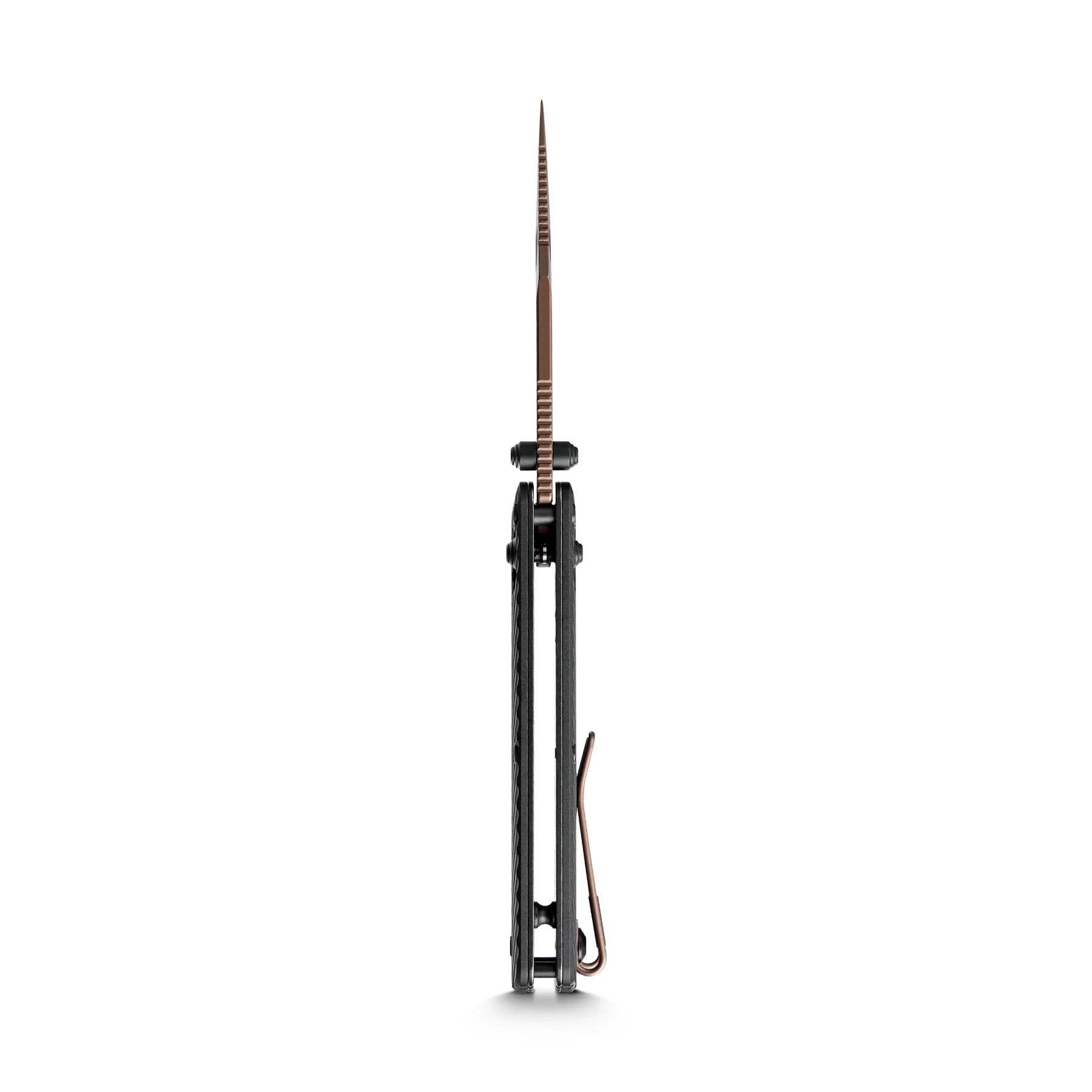 Vosteed Vombat A4106 - 2.92" M390 Copper Dune Bowie Blade, Black Aluminium Handle