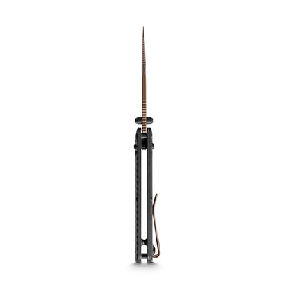 Vosteed Vombat A4106 - 2.92" M390 Copper Dune Bowie Blade, Black Aluminium Handle