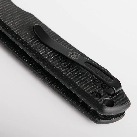 Vosteed Raccoon Top Liner Lock A2902 - 3.25" 14C28N Black Stonewashed Blade, Black Micarta Handle