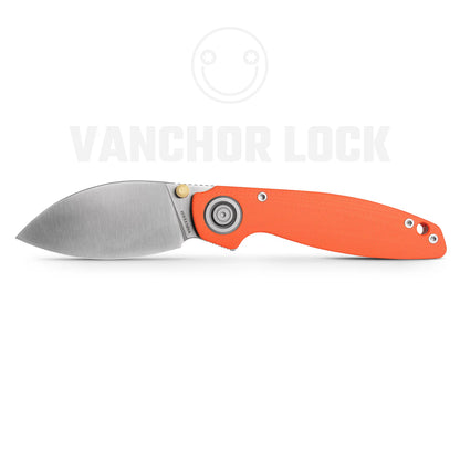 Vosteed Shilin Cutter A2801 - 2.9" 154CM Satin Blade, Orange Norplex UltreX G10 Handle