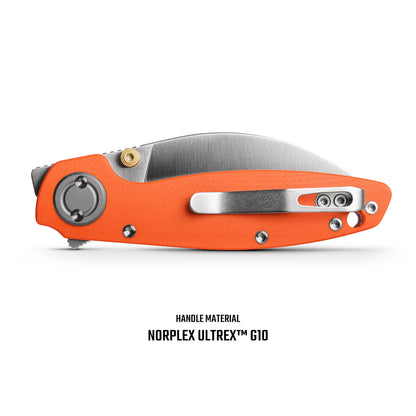 Vosteed Shilin Cutter A2801 - 2.9" 154CM Satin Blade, Orange Norplex UltreX G10 Handle