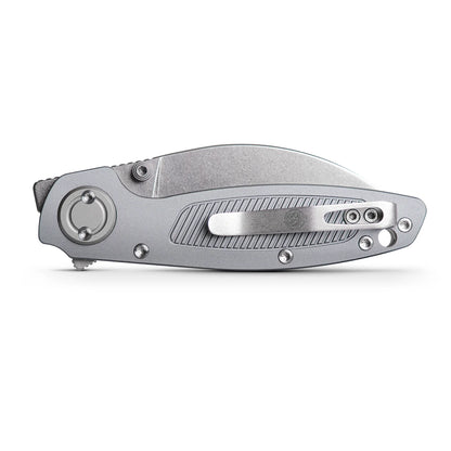 Vosteed Shilin Cutter A2805 - 2.9" Elmax Stonewash Blade, Grey Aluminium Handle