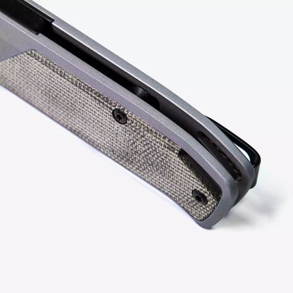 Flytanium Arcade FLY-1256 - 3.2" S35VN Black DLC Drop Point Blade, Gunmetal Aluminium Handles