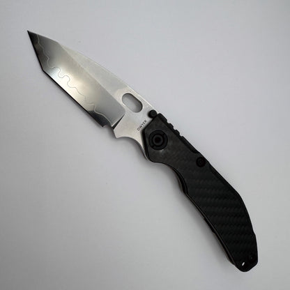 North Mountain Blade x Duane Dwyer BBNM - 3.62" SLD-Magic Tanto Blade, 3K Carbon Fibre Handle