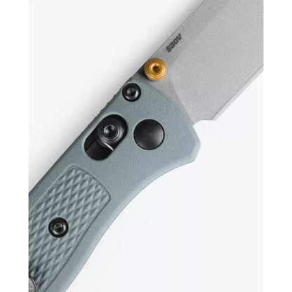 Benchmade Mini Bugout 533SL-07 - 2.82" S30V Crushed Silver Cerakote Blade, Sage Green Grivory Handles