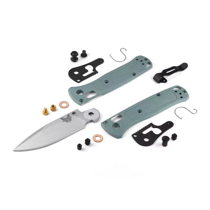 Benchmade Mini Bugout 533SL-07 - 2.82" S30V Crushed Silver Cerakote Blade, Sage Green Grivory Handles