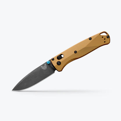 Benchmade Bugout 535BK-07 - M390 DLC Battlewash Blade, Burnt Brass Aluminium Handles