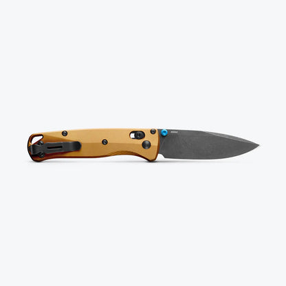 Benchmade Bugout 535BK-07 - M390 DLC Battlewash Blade, Burnt Brass Aluminium Handles