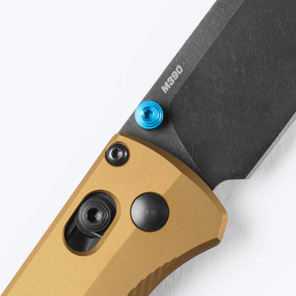 Benchmade Bugout 535BK-07 - M390 DLC Battlewash Blade, Burnt Brass Aluminium Handles