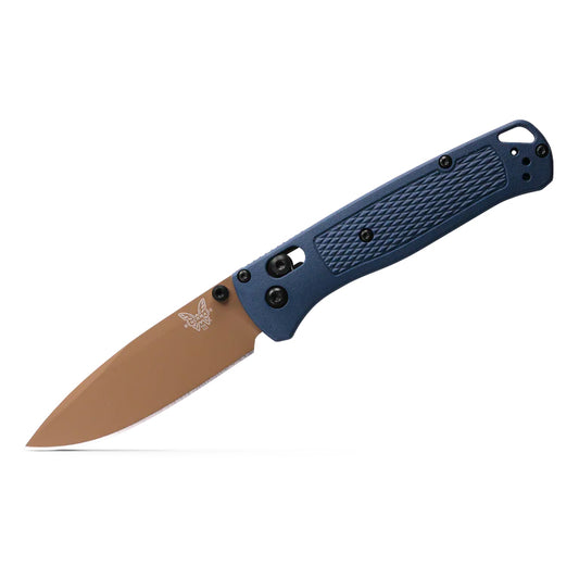 Benchmade Bugout 535FE-05 - S30V Flat Earth Cerakote Blade, Crater Blue Grivory Handles