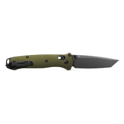 Benchmade Bailout 537GY-1 - M4 Grey Cerakote Tanto Blade, Woodland Green Aluminium Handles