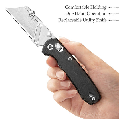 Trivisa Puppy-BM - 2.62" SK5 Utility Blade, Black Micarta Handle