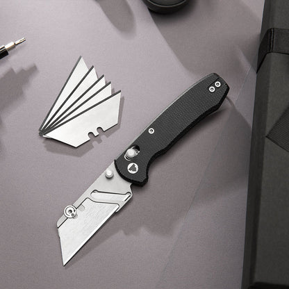 Trivisa Puppy-BM - 2.62" SK5 Utility Blade, Black Micarta Handle