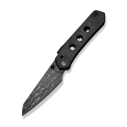 Civivi Vision FG Black Damascus C22036-DS2 - 3.54" Damascus Blade, Black Canvas Micarta