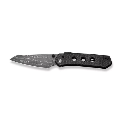 Civivi Vision FG Black Damascus C22036-DS2 - 3.54" Damascus Blade, Black Canvas Micarta