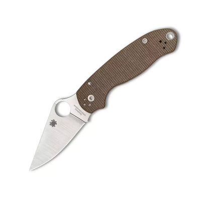 Spyderco Para 3 'Cru-Carta' C223MPCW - 2.95" CruWear Satin Blade, Brown Canvas Micarta