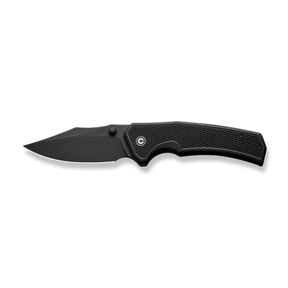 Civivi Vexillum C23003D-1 - 3.81" Nitro-V Black Stonewashed Blade, Milled Black G10 Handles