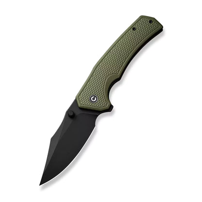 Civivi Vexillum C23003D-2 - 3.81" Nitro-V Black Stonewashed Blade, Milled OD Green G10 Handles