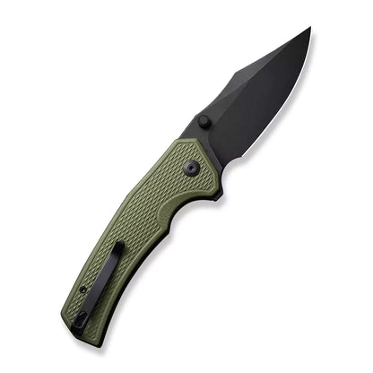 Civivi Vexillum C23003D-2 - 3.81" Nitro-V Black Stonewashed Blade, Milled OD Green G10 Handles