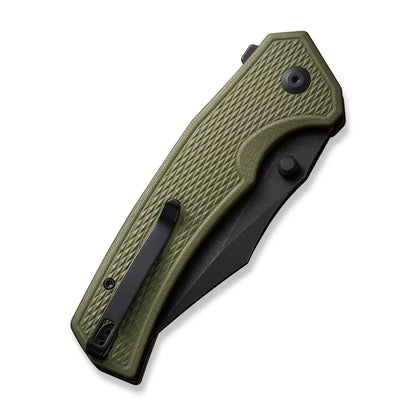 Civivi Vexillum C23003D-2 - 3.81" Nitro-V Black Stonewashed Blade, Milled OD Green G10 Handles