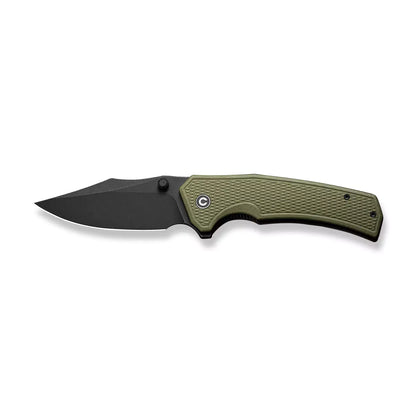 Civivi Vexillum C23003D-2 - 3.81" Nitro-V Black Stonewashed Blade, Milled OD Green G10 Handles