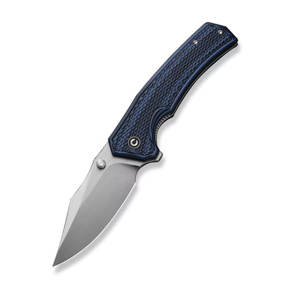 Civivi Vexillum C23003D-3 - 3.81" Satin Blade, Milled Blue/Black Layered G10 Handles