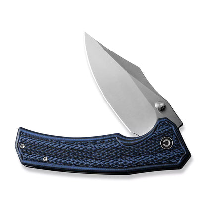 Civivi Vexillum C23003D-3 - 3.81" Satin Blade, Milled Blue/Black Layered G10 Handles