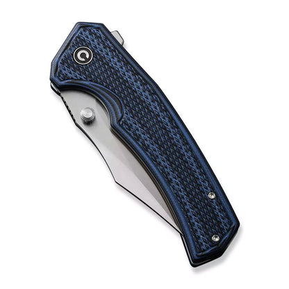 Civivi Vexillum C23003D-3 - 3.81" Satin Blade, Milled Blue/Black Layered G10 Handles